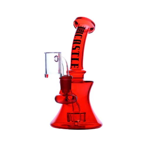 Castle - 7" 7mm Mini Electroplated Castle Glass Rig - Red - Bongs Canada