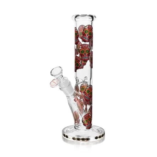 Arsenal Glass - 10" Arsenal Candy Skull Straight Shooter - Red - Bongs Canada