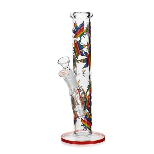 Arsenal – 10" Rainbow Leaf Straight Shooter – Red – Bongs Canada
