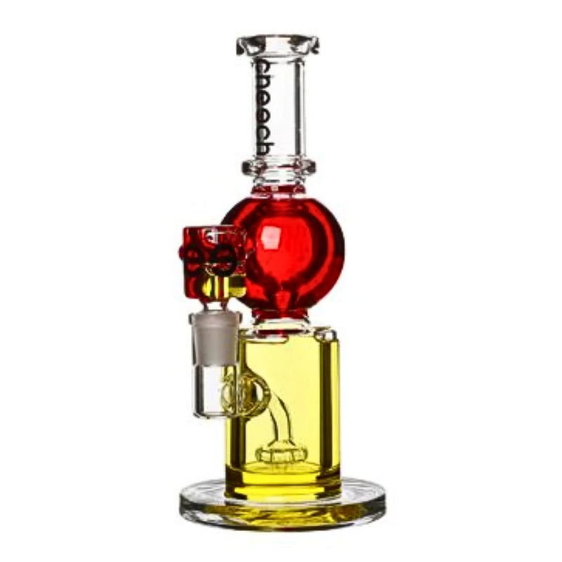 Cheech - 9" Double Color Bong with Perc - Red | Yellow - Bongs Canada