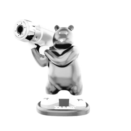 Yocan red berserk torch lighter bear holding a cannon in silver