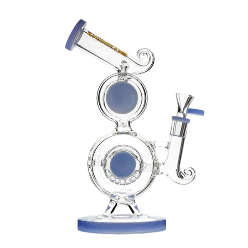 Preemo - 10” Dual Chamber Drum Perc Bubbler - Slime Blue - Bongs Canada