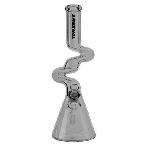 Arsenal Glass - Spiral Twist Glass Zong 16” 7mm - Smoke - Bongs Canada