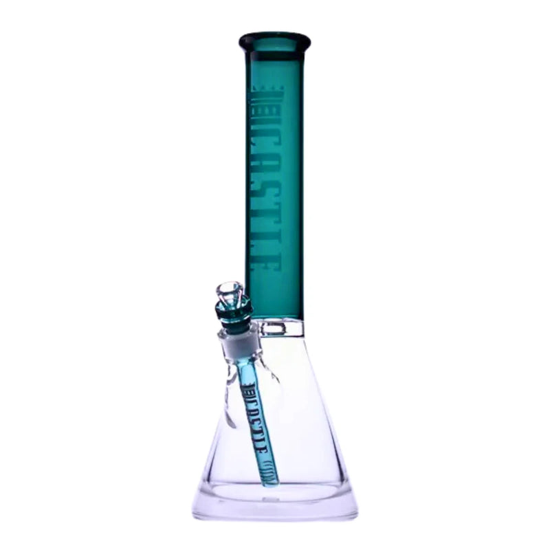 Castle Glassworks - Colored Tube Beaker - Teal - Bongs Canada