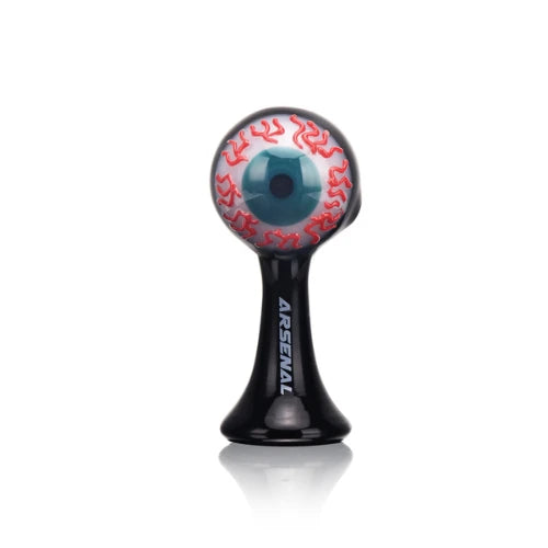 Arsenal Glass - 3.9" Arsenal Bloodshot Vision Handpipe – Teal - Bongs Canada