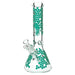 Arsenal - 14” Glow-in-the-Dark Honeycomb Beaker Bong - Teal - Bongs Canada