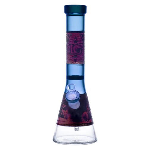 Legendary - 14 Inch 5mm 3-Tone Lava Splash Beaker Bong - Transparent Black - Bongs Canada