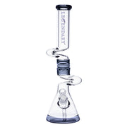 Legendary glass 18 Inch tall 7mm thick glass Wave Twist Zong Bong in Black