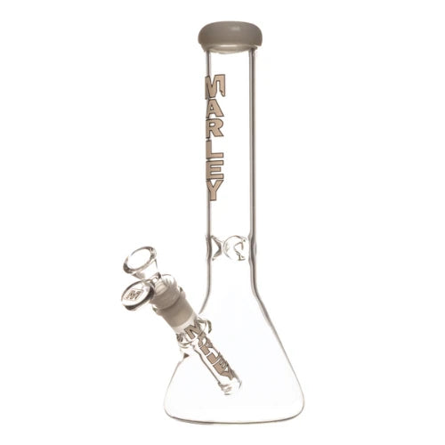 Marley - 11" 5mm Clear Beaker Bong - White - Bongs Canada