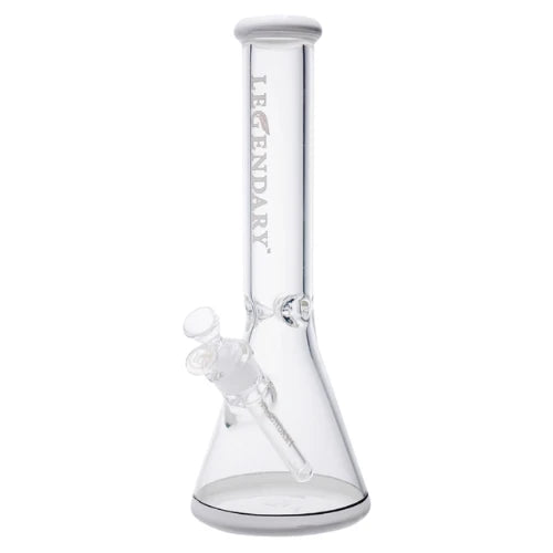 Legendary glass 14 Inch tall 7mm thick glass Colored Base Beaker bong in White