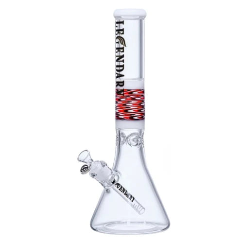 Legendary - 16 Inch 7mm Wig Wag Beaker - White - Bongs Canada