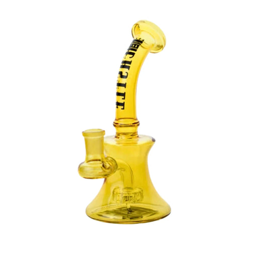 Castle - 7" 7mm Mini Electroplated Castle Glass Rig - Yellow - Bongs Canada
