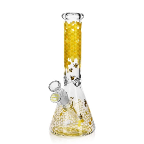 Arsenal Glass - 10" 5mm Nectar Bee Glass Bong - Yellow - Bongs Canada