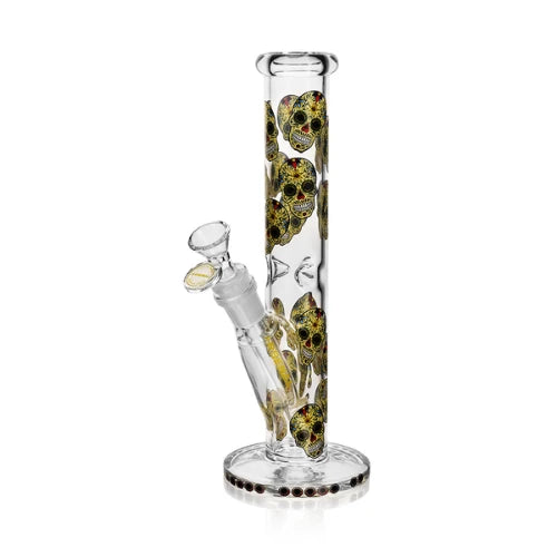 Arsenal Glass - 10" Arsenal Candy Skull Straight Shooter - Yellow - Bongs Canada