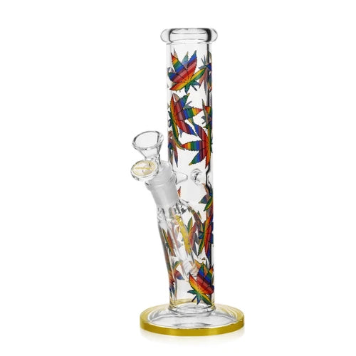 Arsenal – 10" Rainbow Leaf Straight Shooter – Yellow – Bongs Canada