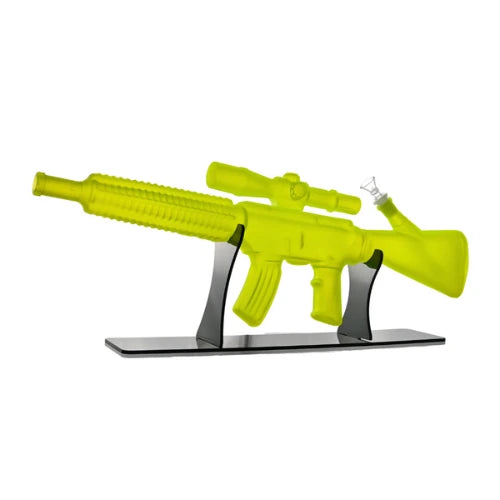 Arsenal Glass - 24" Thunderstrike Frosted Glass Bong - Yellow - Bongs Canada