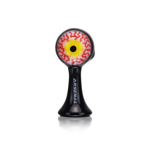 Arsenal Glass - 3.9" Arsenal Bloodshot Vision Handpipe – Yellow - Bongs Canada