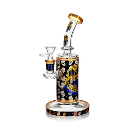 Arsenal Glass - 9" Angry Skull Glass Rig - Yellow - Bongs Canada