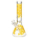 Arsenal - 14” Glow-in-the-Dark Honeycomb Beaker Bong - Yellow - Bongs Canada