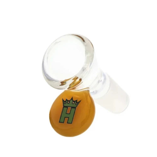 Hoss Glass - Cone Bowl with Colored Tab - Yellow - Bongs Canada