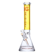 OG Original brand 16" tall 7mm thick beaker bong with solid colour top tube in yellow