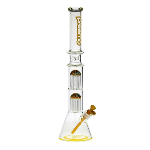 Preemo - 22” Double Tree Perc Beaker - Yellow - Bongs Canada