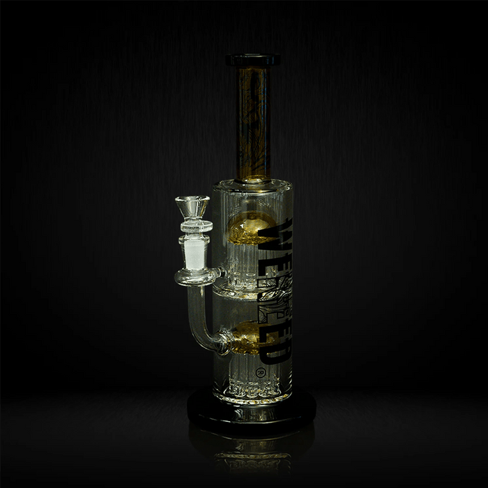 Yellow 12" WENEED Dark Matter Duo Dab Rig Bongs Canada