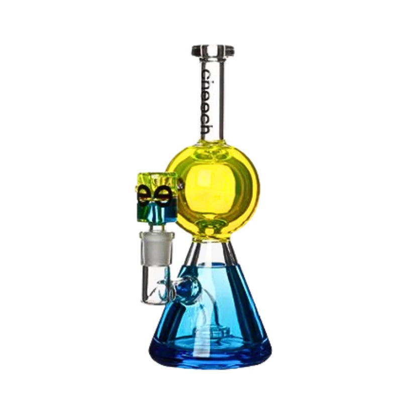Cheech - 9" Double Color Glycerine Beaker - Yellow | Blue - Bongs Canada