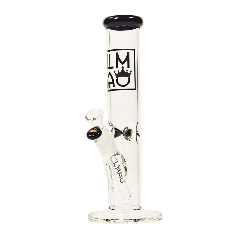 12" LMAO Glass Straight Tube Bong - Black - 5mm - Bongs Canada