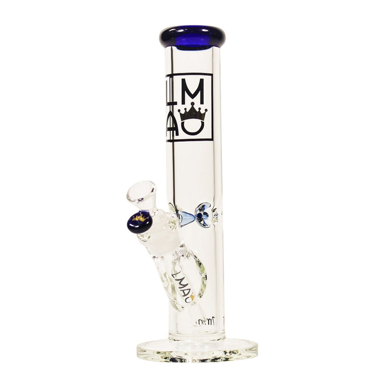 12" LMAO Glass Straight Tube Bong - Blue - 7mm - Bongs Canada