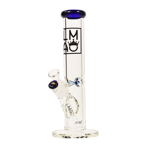 12" LMAO Glass Straight Tube Bong - Blue - 7mm - Bongs Canada