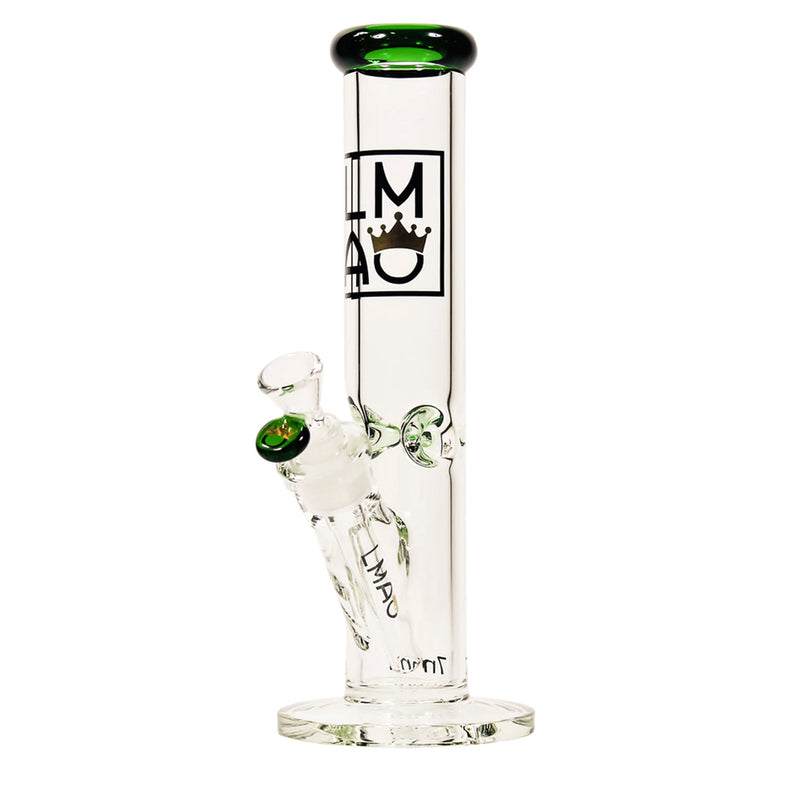 12" LMAO Glass Straight Tube Bong - Green - 5mm - Bongs Canada
