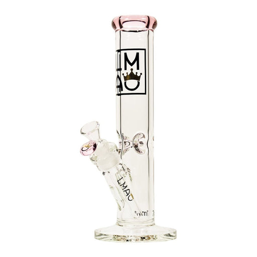 12" LMAO Glass Straight Tube Bong - Pink - 7mm - Bongs Canada
