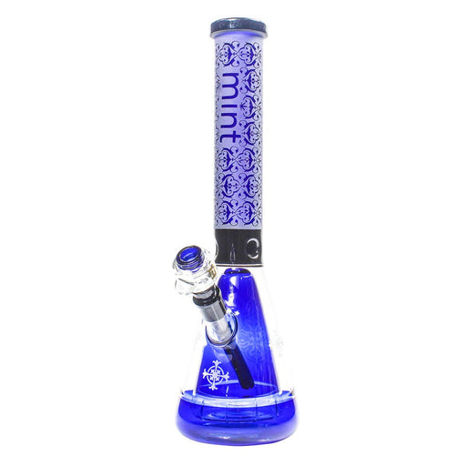 Blue - Blasted Double Wall Beaker Bong - Mint Glass - Bongs Canada