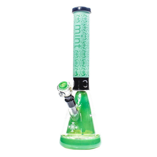 Mint - Blasted Double Wall Beaker Bong - Mint Glass - Bongs Canada