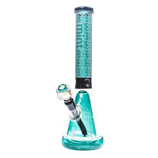 Teal - Blasted Double Wall Beaker Bong - Mint Glass - Bongs Canada