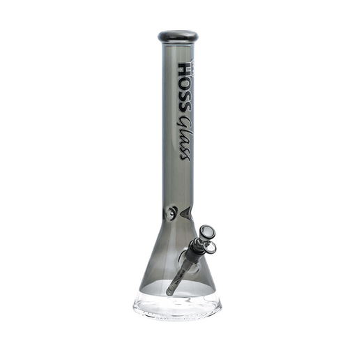 Transparent Black 18" Hoss H067 (5mm) - Colored Beaker Hoss Glass Bongs Canada