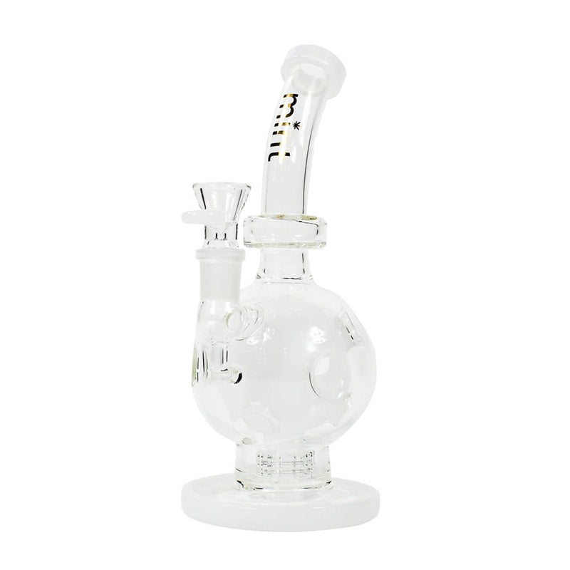 White - Holey Bubble Bubbler - Mint Glass - Bongs Canada